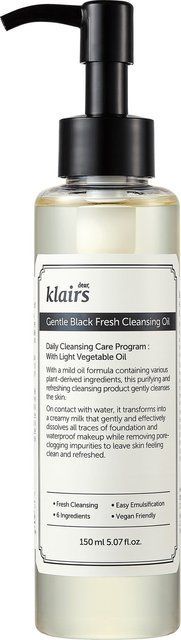 Гідрофільна олія для делікатного очищення DEAR, KLAIRS Gentle Black Fresh Cleansing Oil 1163 фото