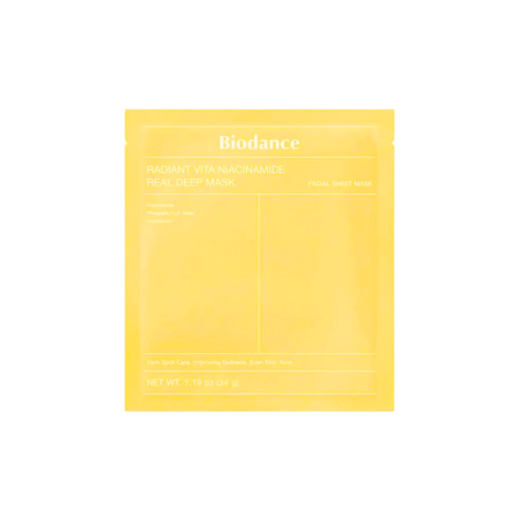 Гідрогелева маска для додавання сяяння шкірі Biodance RADIANT VITA NIACINAMIDE REAL DEEP MASK, 34 г 1352670002 фото