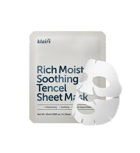 Зволожувальна тканинна маска для обличчя DEAR, KLAIRS Rich Moist Soothing Tencel Sheet Mask 1шт 11199 фото