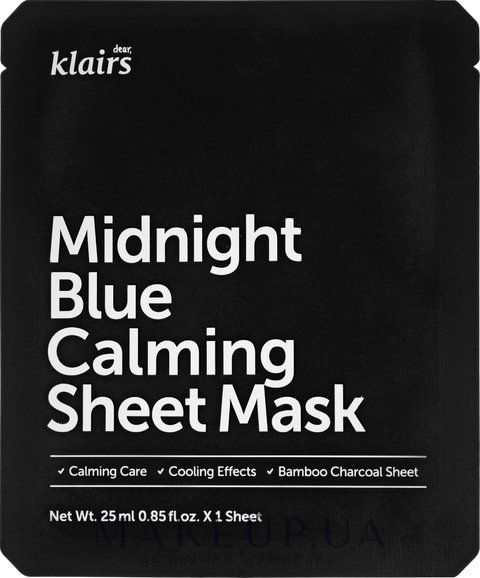 Маска Тканинна Dear, Klairs Midnight Blue Calming Cream, 25 мл 1 шт 1182 фото