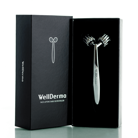 Роликовий масажер для обличчя WellDerma Face Lifting Dark Silver Roller 11169 фото